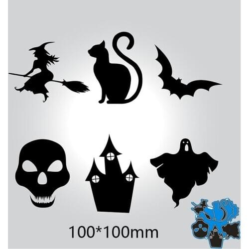 100*100mm 6pcs halloween dress frame new Metal Cutting Dies for card DIY Scrapbooking stencil Paper Craft Album template Dies