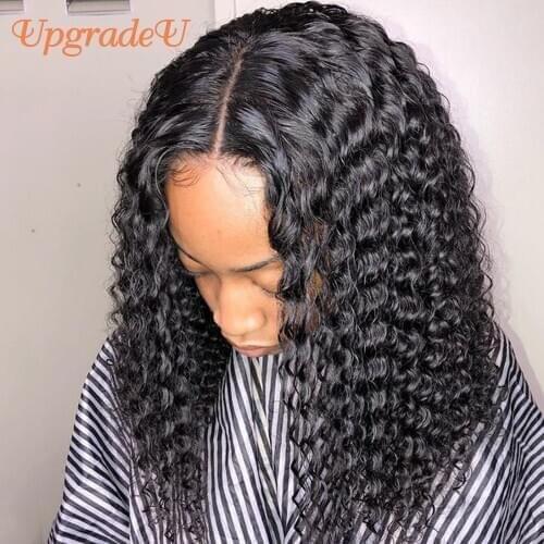 UpgradeU Kinky Curly Bob Human Hair Wigs 150 Density 13x1 Lace Front Human Hair Wigs Remy Short Bob Pixie Cut Lace Frontal Wig