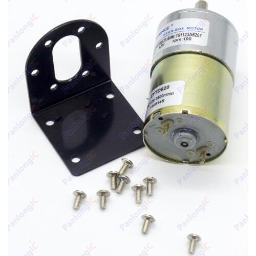ZGA37RG 12V DC 100 RPM Gear Box Motor 1/34.5 High Torque 3500r/min Reversible Motor + Motor Holder