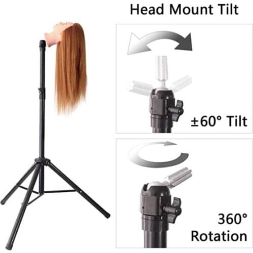 Adjustable 31“-59" Mannequin Tripod Canvas Block Head Wig Display Stand