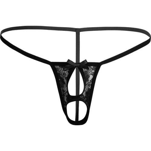 Alvivi New Sexy Men G-string Underwear Homme Bikini Thong Open Butt Crotchless Penis Hole Gay Male Underwear Briefs Lingerie