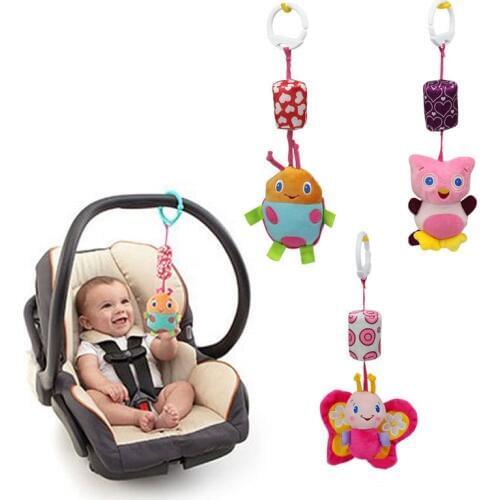 SYTOPIA Baby Plush Toy Crib Bed Stroller Hanging Ring Bell Toy Soft Baby Rattle Early Educational Cute Cartoon Doll