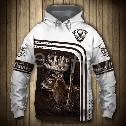 Tessffel 3D Printed Camo Hunting Deer Hunter Hoodies Sweatshirt Men Women Fashion Hooded Long Sleeve Streetwear Costume Style-4