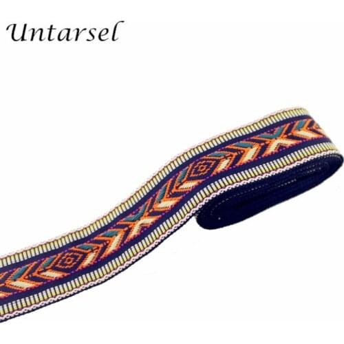 Untarsel new design ethnic trim 4.5cm 5yards/lot webbing strap christmas ribbon luxury edge decoration home textile belt