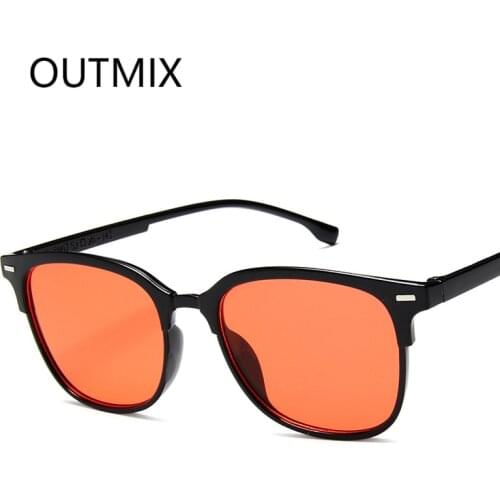 OUTMIX 2021 Square Sunglasses Women Brand Designer Retro Transparent Sun Glasses Female Luxury Oculos De Sol Feminino UV400