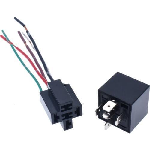 1 pair 12V 12Volt 40A Auto Automotive Relay Socket 40 Amp Relay & Wires
