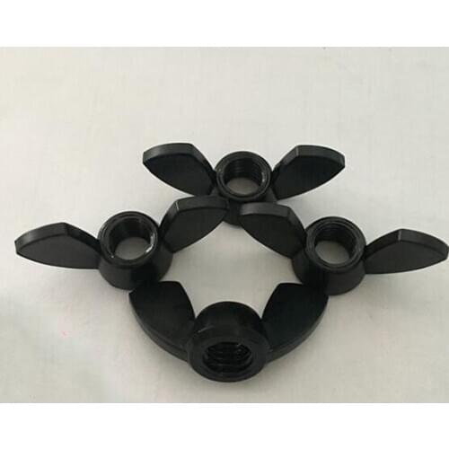 20pcs M6 M8 twist nuts wing thumb nut PA black nylon polyamide material female screw