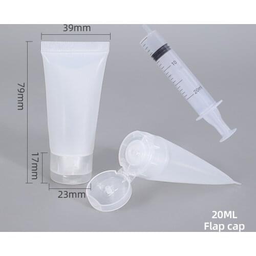 50PCS of 20ML Empty Refillable Plastic Soft Tubes Cosmetic Sample Bottles Makeup Travel Containers for Lip Balms Lip Gloss