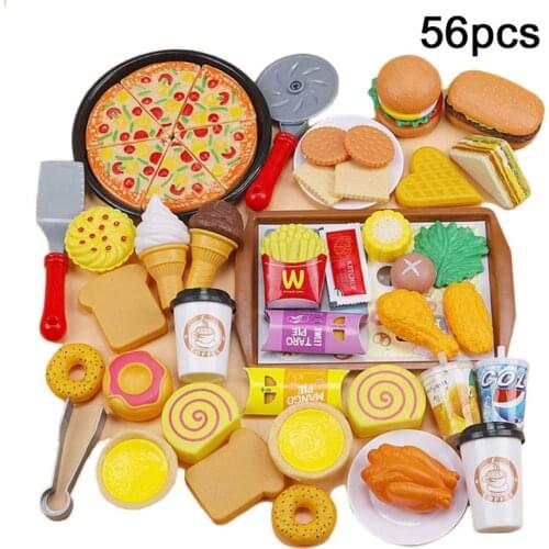 56/58/88Pcs/set Children Simulation Steamer Burger Set Meal Food Kitchenware Kit 23GD