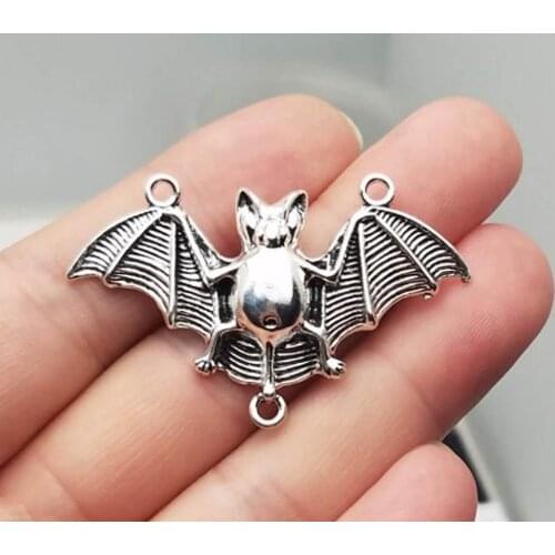 6pcs/lot--29x47mm, bat chams,Antique silver plated Bat charms,DIY supplies,Jewelry accessories
