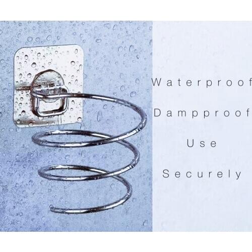 Seamless Stainless Steel Hair Dryer Holder washbasin Rack Magic Hook Hairdryer organizer Paste wall bathroom storage Supply