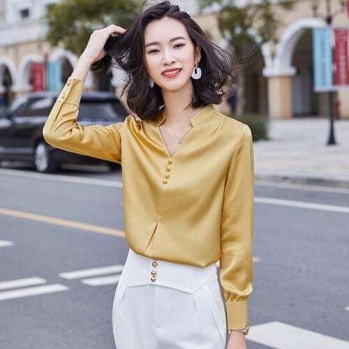 IZICFLY Fall Spring Yellow Long Sleeve White Shirt Women Plus Size Tops For Korean Slim Office Uniform Casual Business Blouse