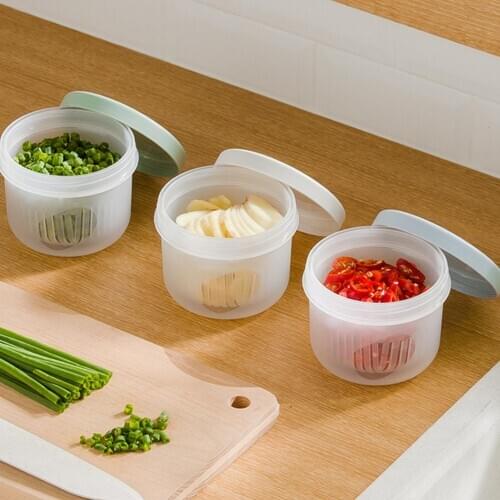 Ginger Garlic Double-layer Draining Sealed Bowl Fridge Food Fresh Storage Box Grain Dispenser Food Storage Container