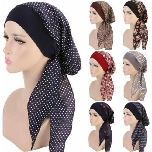 Womens Indian Hair Loss Cover Head Scarf Wrap Muslim Hijab Chemo Hats Turban Cap Beanie Turban Hat