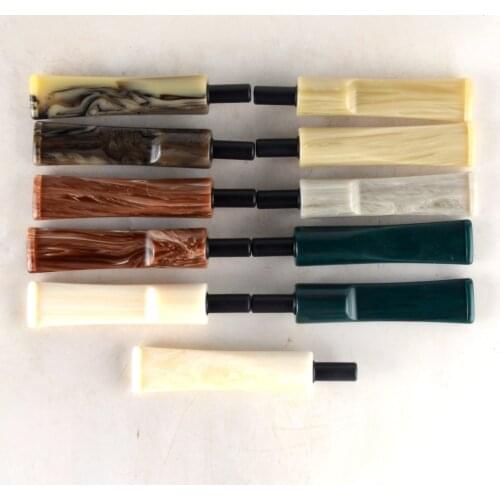 Italy Acrylic mouthpiece for Tobacco briar pipe smoking pipes colour PMMA Acrylic Stems Black without filter saddle and Taper