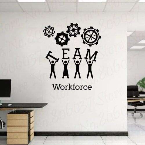 Team Business Work Wall Sticker Vinyl Decals Teamwork Office Interior Decoration Creative Black Wall Art Decal For Office WL815