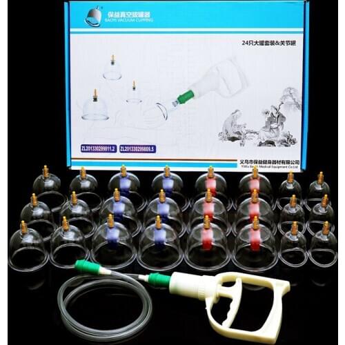 Acupuncture body massage Vacuum cupping appartus 24 cupping tank cupping treatment instrument