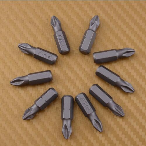 LETAOSK 10Pcs PH2 for Philips Screwdriver Magnetic Screw driver Head 25mm Long Anti Slip Drill Bits Set Kit