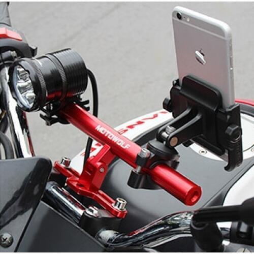 Metal Motorcycle Bike Extension Crossbar Bracket Extender Lengthen Mount Lightweight Flashlight Motorcycle GPS Phone Holder
