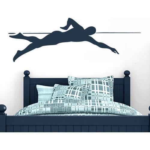 Swimmer wall sticker waterproof decor stickers Childrens room home removeable vinyl ornament decal Sports Room Wall Decals G189