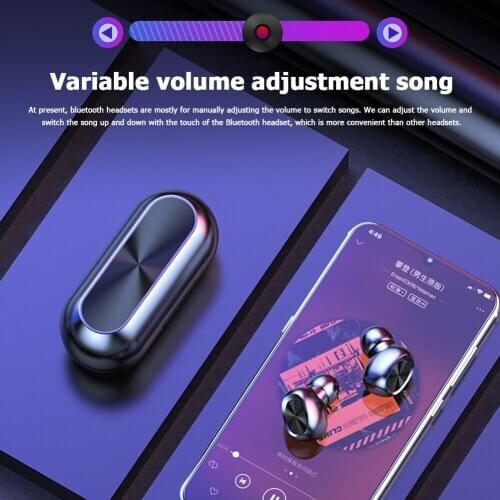 F9 TWS Earbuds Bluetooth 5.0 True Wireless Stereo In-Ear Headphones with Mic Easily Carrying Lightweight Earphone Part