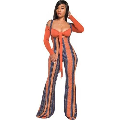 2021 Autumn New Geometric Print High-Waist Suspender Trousers Fashion Casual Two-Piece Suit
