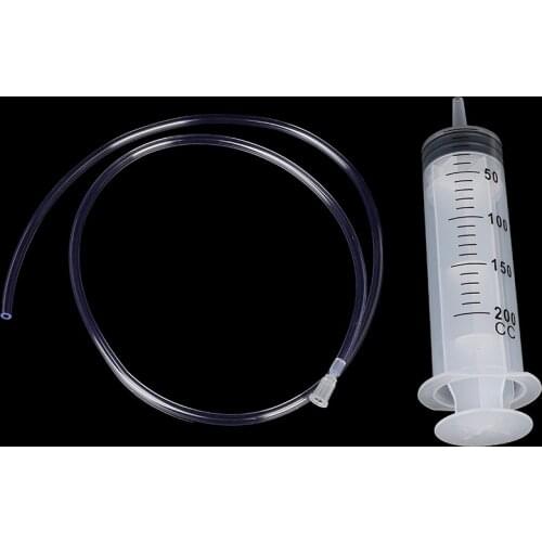 NEW 200ml Large Capacity Syringe Reusable Pump Oil Measuring With 1m Silicone Tube
