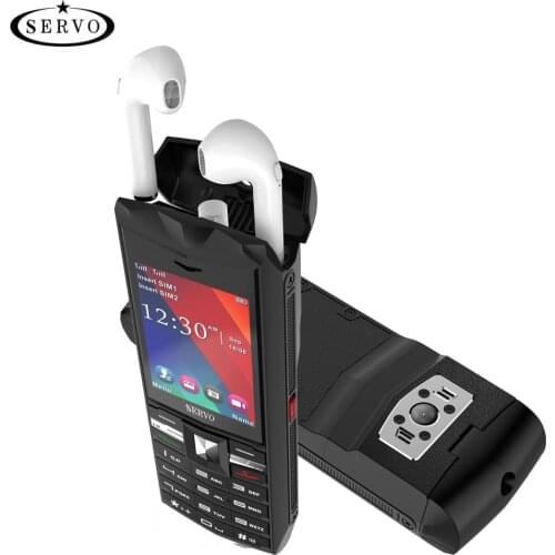 Original SERVO R26 2.4" Mobile Phone with TWS 5.0 Bluetooth wireless headphone 3000mAh Power Bank GSM GPRS 2 SIM Card Cellphones