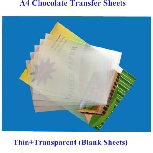 50sheets/bag A4 Size Chocolate Transfer Sheet Thin Blank Transparent Edible Glutinous Rice Paper For Cake Edible Ink Printing
