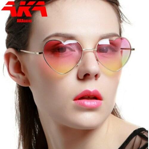 AKAgafas Retro Heart Gradient Sunglasses Women Brand Designer Candy Color Sun Glasses Outdoor Luxurious Goggles Oculos De Sol