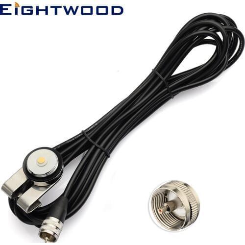 Eightwood N-2 Roof Mount/Mobile Antenna Bracket NMO Mount to UHF PL-259 Connector RG58 Cable for Yaesu Kenwood Mobile Radio