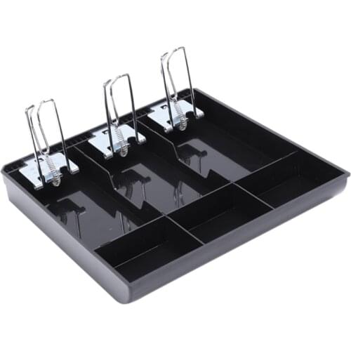 Cabinet Cash Drawer Register Insert Money Tray 3 Bills 3 Coins Compartments Storage Box Replacement Cashier Organizer with Metal
