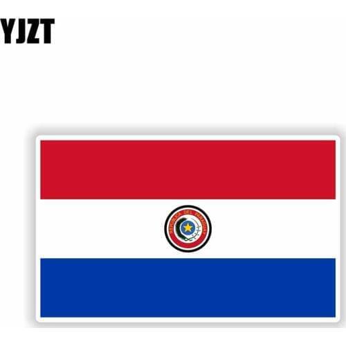 YJZT 14.2CM*8.4CM Car Styling PARAGUAY Flag Car Sticker Moto Reflective Decal Accessories 6-1876