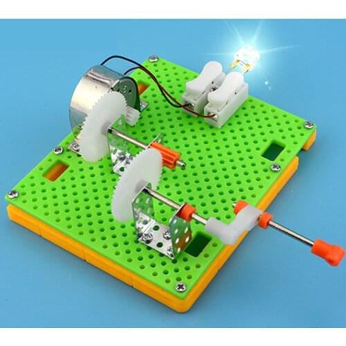 Funny Science Physical Experiment Education Toys DIY Hand Crank Generator Model