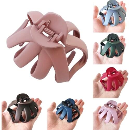 Frosted Colorful Girls Hairpins Big Hair Claw Crab Plastic Hair Clips For Women Barrettes Hair Claws For Women Hair Accessories