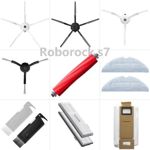 Hepa Filter Side Brush Mop Cloth Main Brush Dust Bag Accessorie For Xiaomi Roborock S7 T7s Plus Robot Vacuum Cleaner Spare Parts
