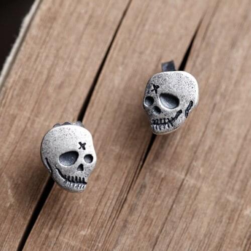 925 Sterling Silver Skull Stud Earrings Women Earring Punk Party Wedding Jewelry for Girls Women Jewelry Fashion Earrings