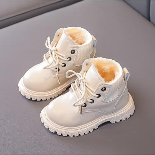 Winter Children Snow Boots Kids Baby Girls Toddler Shoes Plush Warm Shoes Casual Thicker Sole Non-Slip Boys Martin Cotton Boots