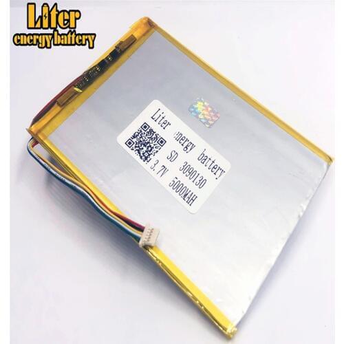 1.0MM 5pin connector 3.7 V 3090130 5000mah Tablet PC Rechargeable li-polymer battery