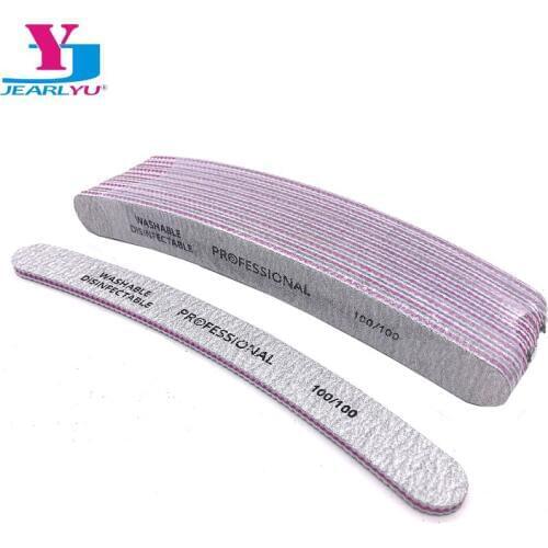 10pcs Sanding Nail File Buffer Grits 100/100 Professional Art Salon Glitter Tools Sets Gray Nail Files Para For Manicure