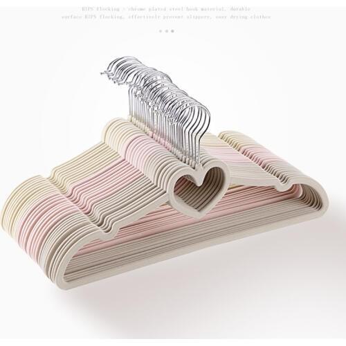 10pcs/lot 42cm adult flocking coat rack, plastic seamless anti-skid coat rack