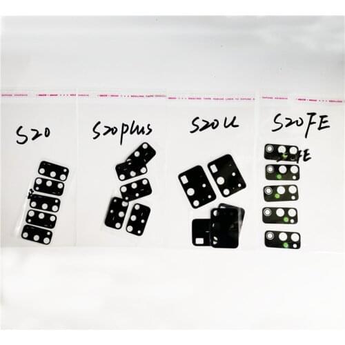 100PCS For -Samsung Galaxy S20 S20 Plus S20 Ultra S20FE 20FE Back Rear Camera Glass Lens With Adhesive Replacement Parts
