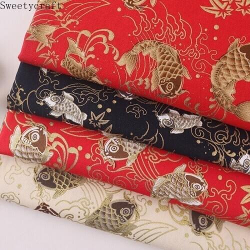 150x100cm Japanese Prints bronzing Cotton Fabric Cloth Sewing Quilting Fabric for Patchwork Needlework DIY Handmade Material