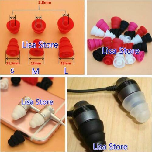 200pcs/100 Pairs 3 Layers 3.8mm S M L Silicone In-Ear Earphone Headset Earbud Tips Ear buds Earbuds Eartips Earplug tips Cushion