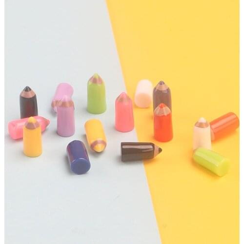 30pcs Color Cartoon Resin Pencil Ornament DIY Craft Phone Shell Pencil Case Patch Decor Arts Kids Toys Hair Accessories Material
