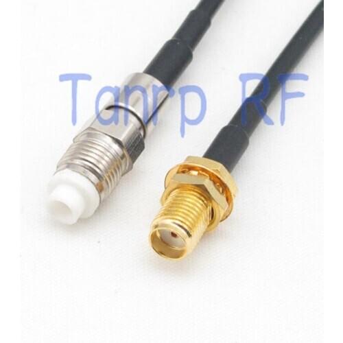 6in FME female jack to SMA female jack RF connector adapter 15CM Pigtail coaxial jumper cable RG174 extension cord