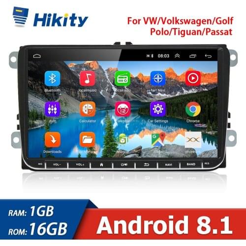 Hikity 2 Din Car Multimedia player 9" Android 8.1Radio Car For VW/Volkswagen/Golf/Polo/Tiguan/Passat/b7b6/SEAT/leon/Skoda