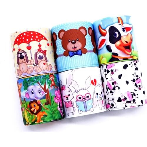 Free shipping 50 yard cartoon printed grosgrain ribbon 33191