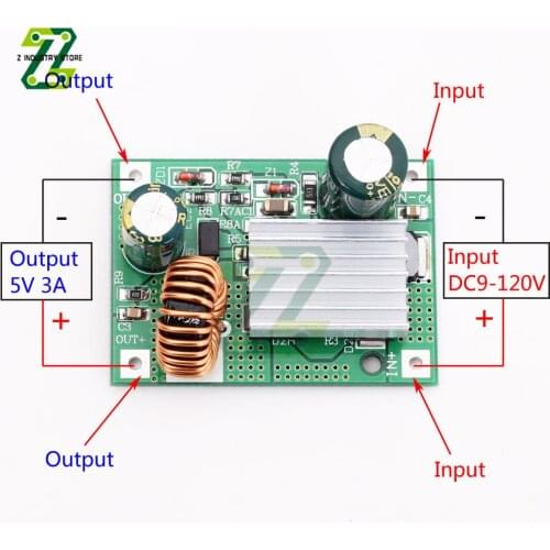 DC-DC Step Down Module Power Supply Buck Converter Non-isolated Stabilizer 9V 12V 24V 36V 48V 72V 84V 120V to 5V / 12V 3A