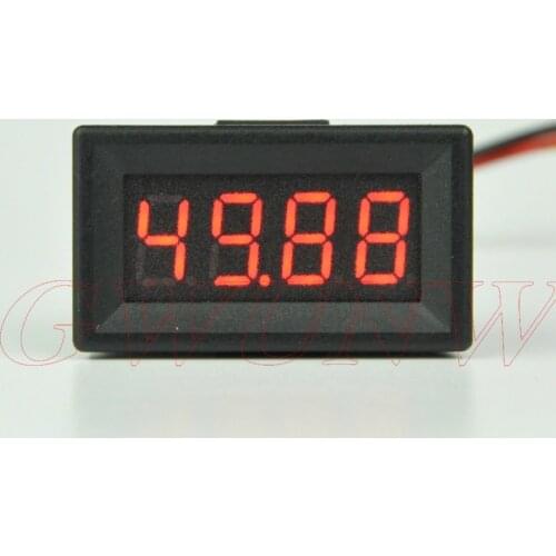 GWUNW BY436VK1 DC 0-50.00V (50V)Voltage Tester 4 bit 0.36inch digital voltmeter Panel Meter red blue green yellow